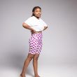 Aziza plum and white shorts 3